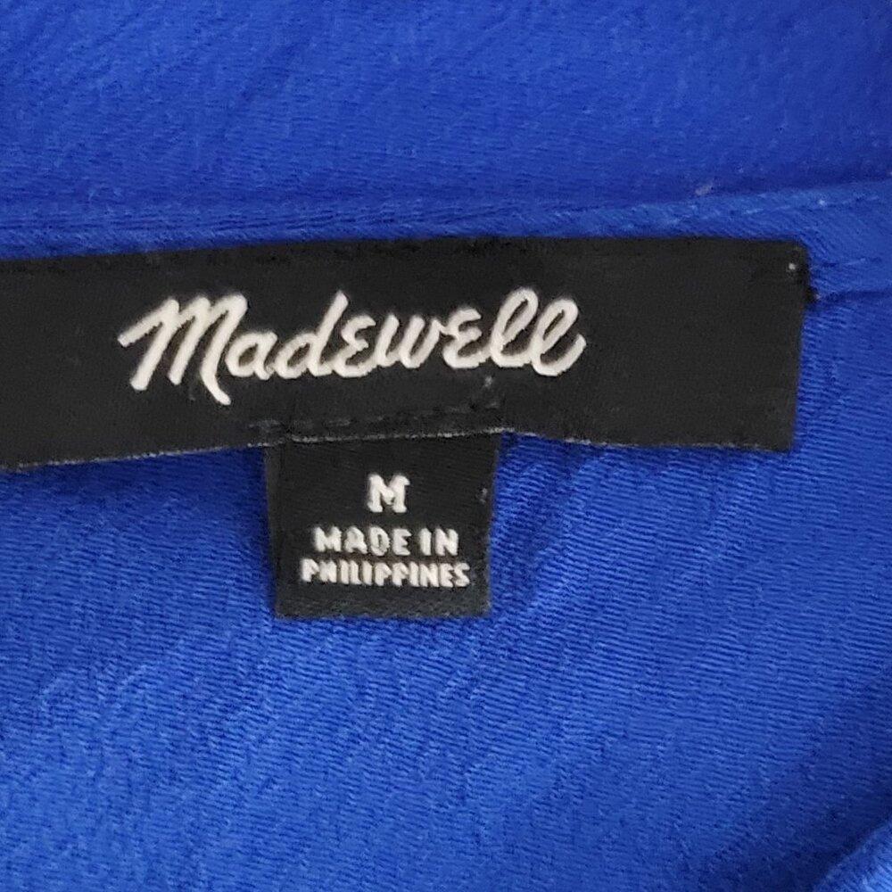 Madewell Sleeveless V-Neck Top Womens Size M Blue High-Low Hem Style G5415 - Picture 5 of 7